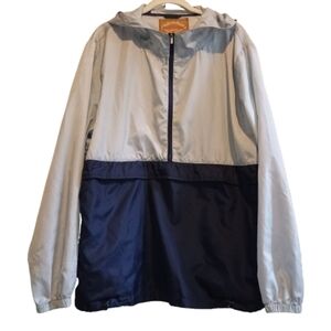 Red Camel Large Colorblock Windbreaker Half Zip Jacket Hidden‎ Pocket Hooded 30”